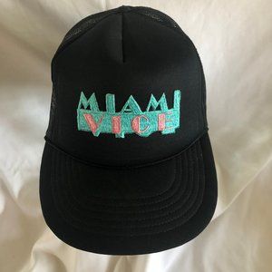 Vintage 80s Miami Vice Black Trucker Hat